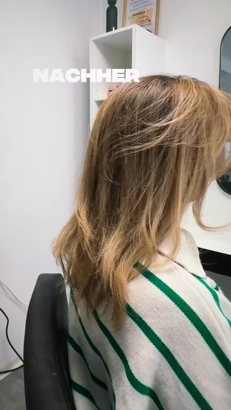 After: blonde hair with layers